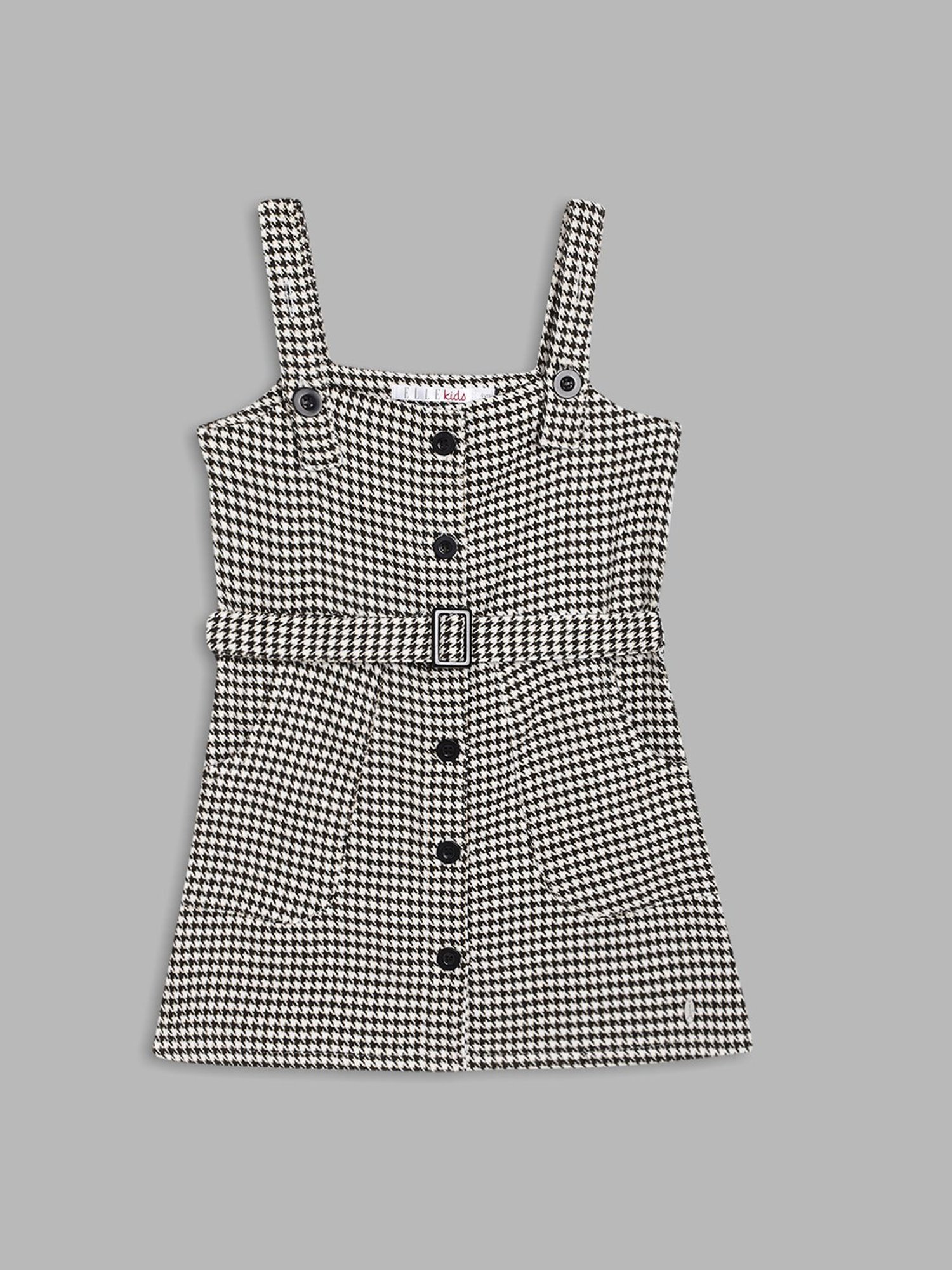 Elle Kids Black & White Checks Dress