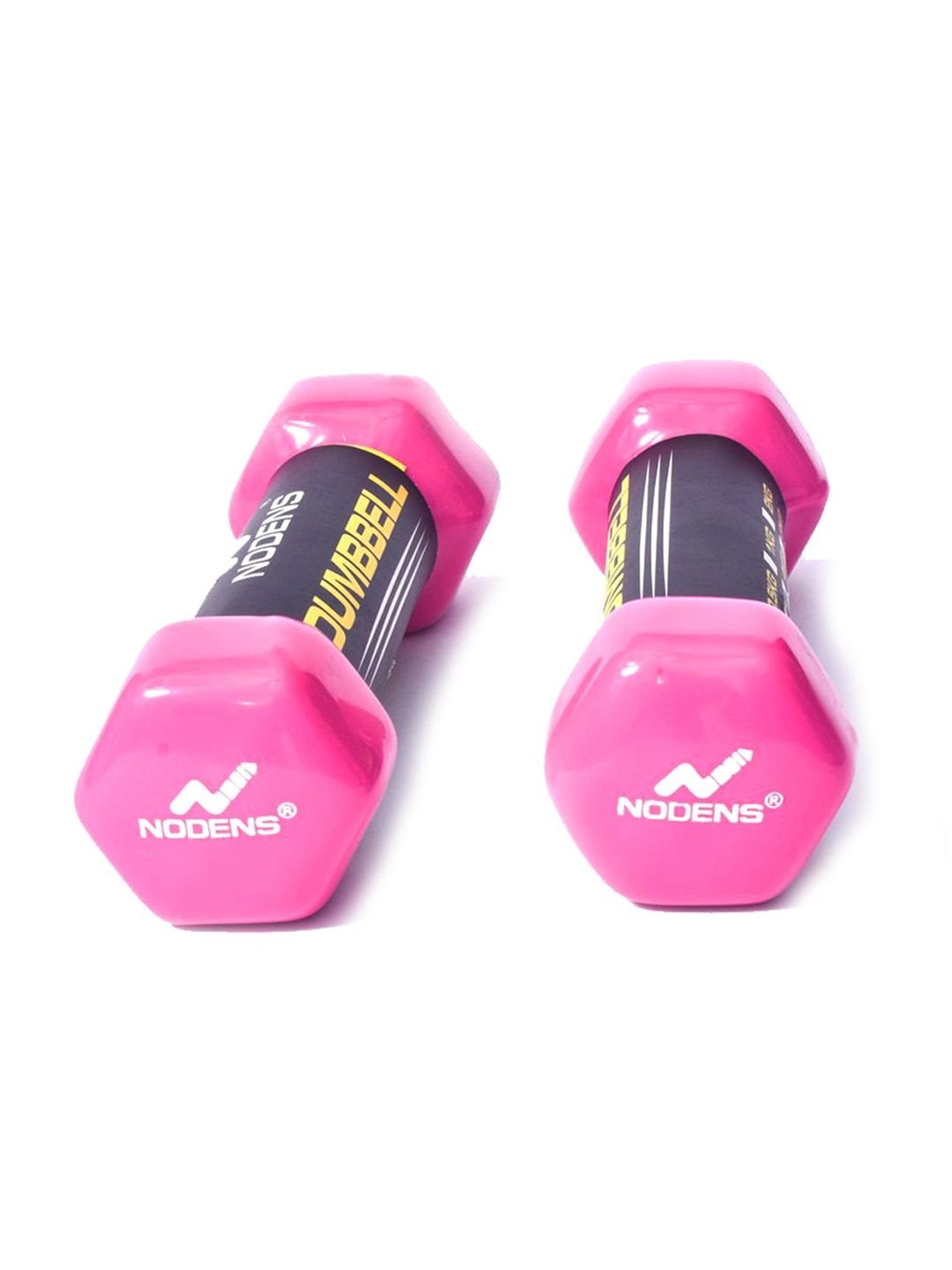 NODENS Pink & Black PVC Vinyl Dumbbells (0.5 kg)
