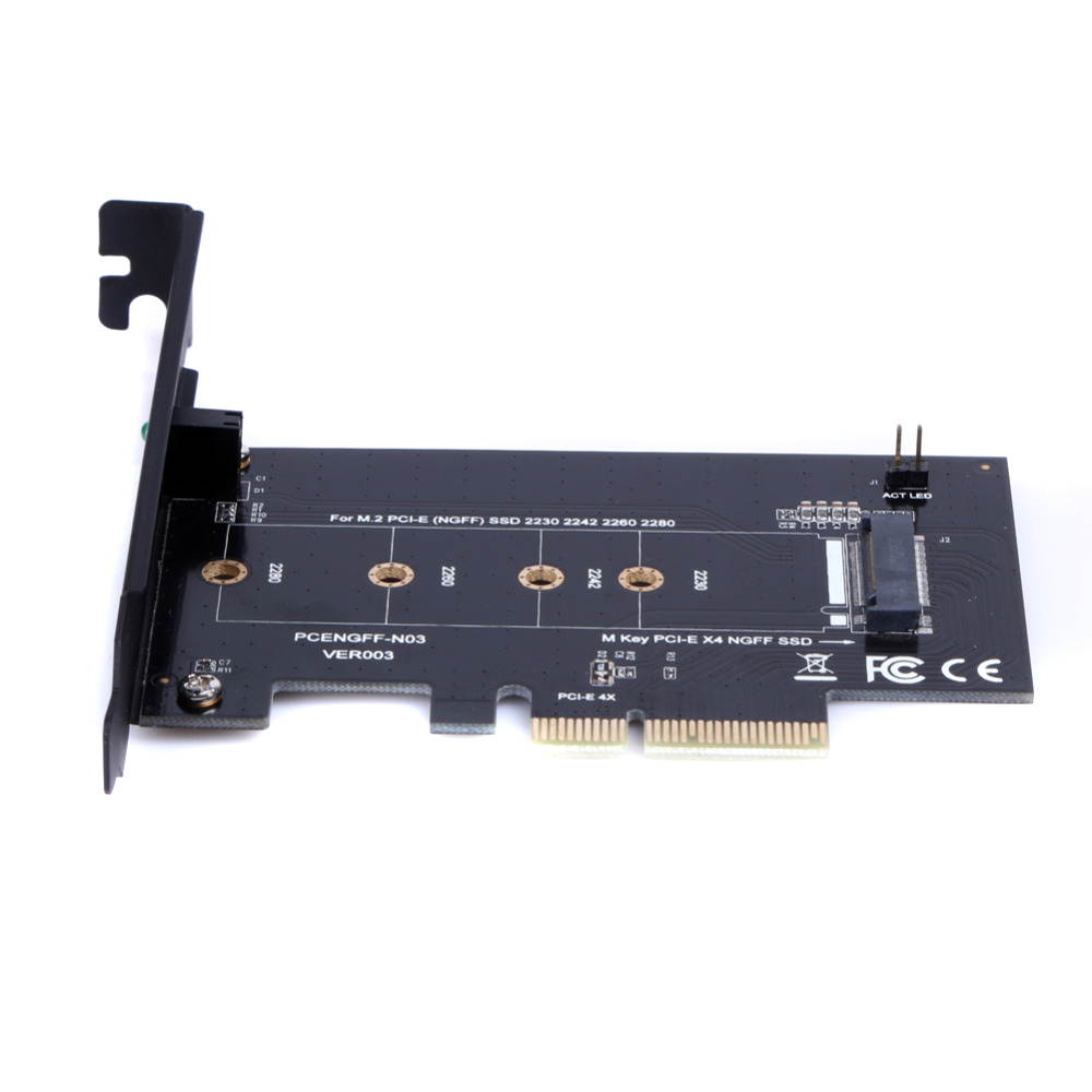 EC2WORLD PCI Express 4x to M Key M.2 SSD Slot Adapter For M.2 PCI-E SSD (NGFF) SSD 2230 2242 2260 2280 Card M Key PCI-E X4 NG