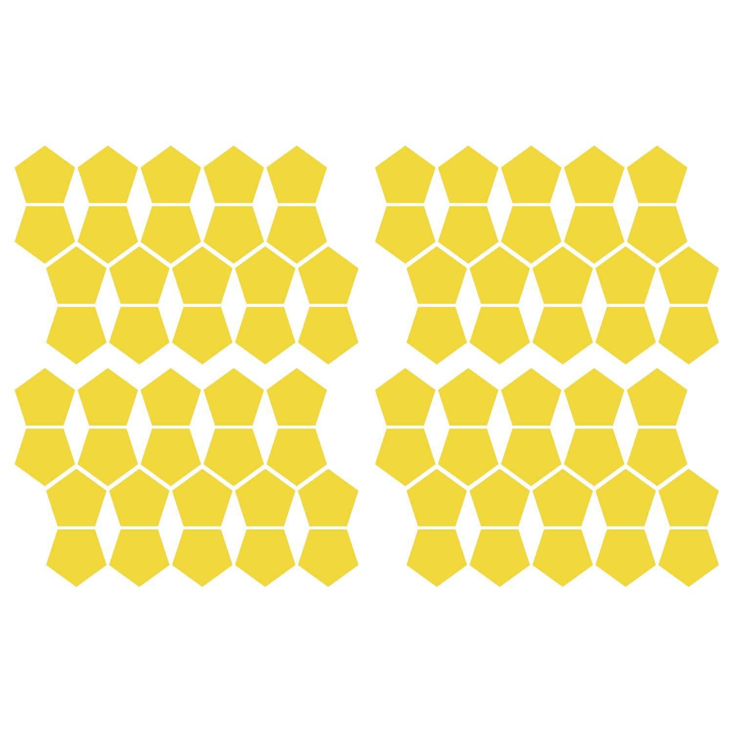 LiteMark 5.5 Inch Red Removable Pentagon Decals - Pack of 8