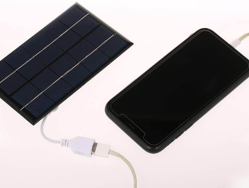 Blusea Portable Solar Charger with USB Port Monocrystalline Silicon Outdoor Ultra-Thin Compact Solar Panel Phone Cellphone Power Bank Charger for Camping Hiking Travel 2.5W/5V