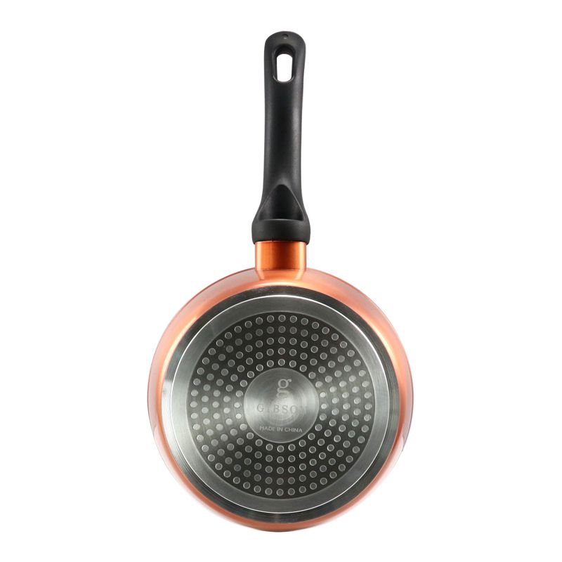 Gibson Home Hummington 1.7 Quart Titanium Sauce Pan with Lid in Copper