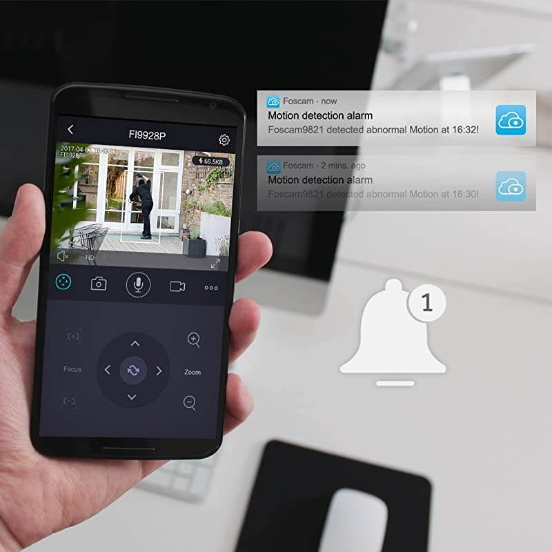 Outdoor PTZ (4x Optical Zoom) HD 1080P WiFi Security Camera - Pan Tilt Wireless IP Camera with Night Vision up to 196ft, IP66 Weatherproof Shell, WDR, Motion Alerts, and More (FI9928P),White