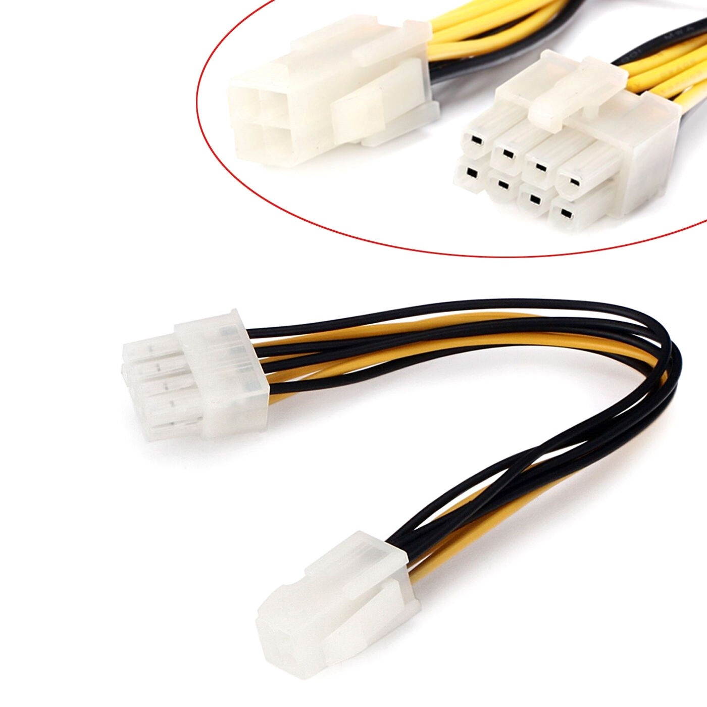 8 Pin EPS Male to P4 ATX 4 Pin Female PSU Cable Power Supply Adapter 4 inch