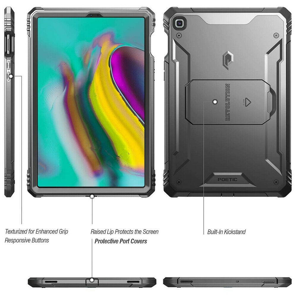 Case For Galaxy Tab S5E 2019 SM-T720/T725 [Drop Protective] Hard Cover Black