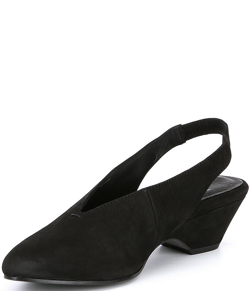 Eileen Fisher Gatwick Nubuck Slingback Block Heel Pumps