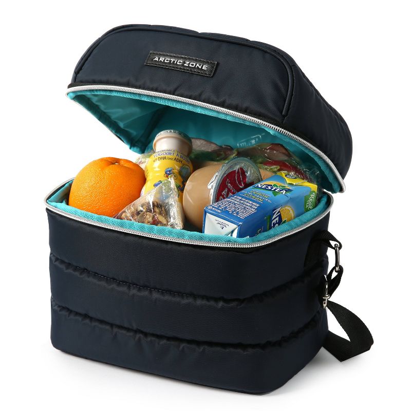 Arctic Zone Crossbody Quilted Lunch Bag - Majolica Blue