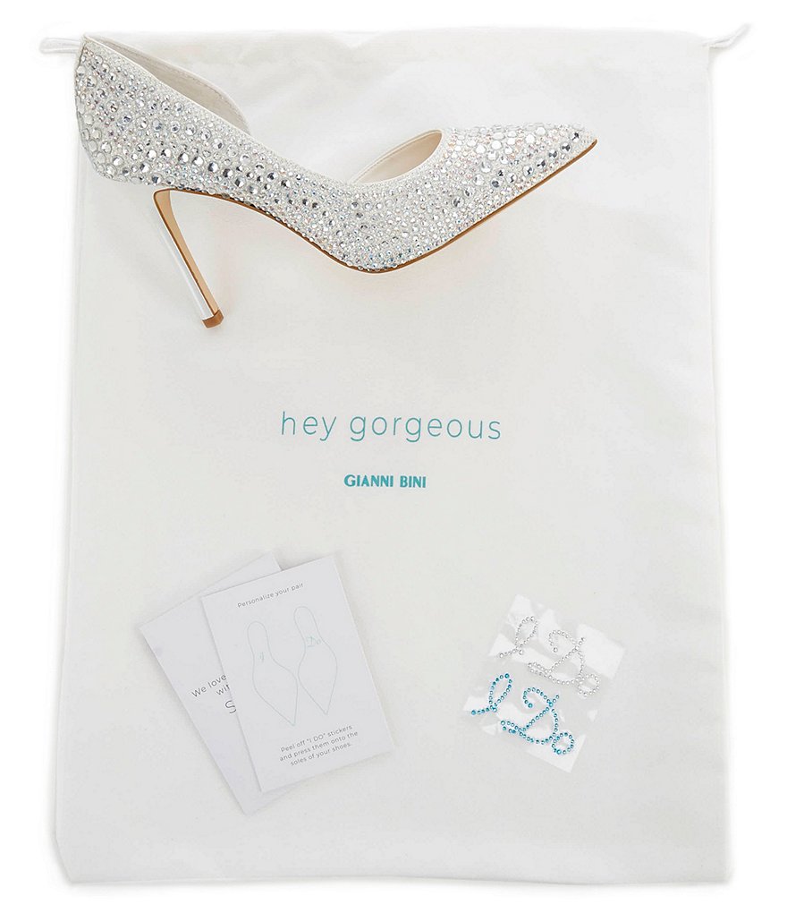 Gianni Bini Bridal Collection Mairah Jewel Embellished d'Orsay Stiletto Pumps