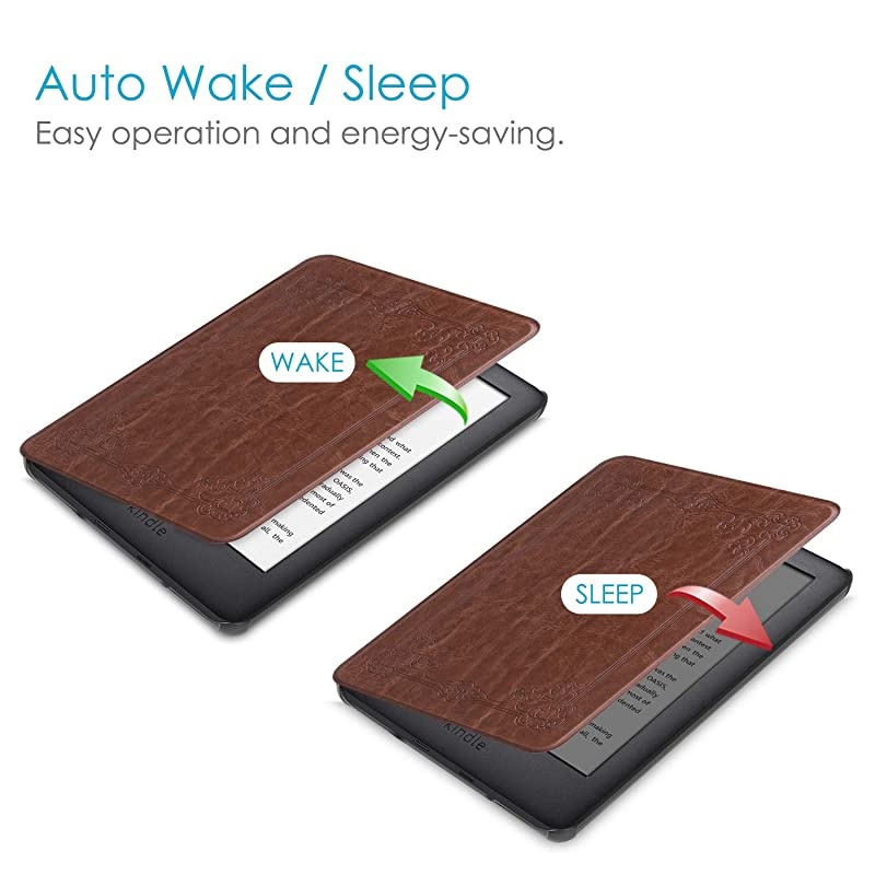 Slimshell Case for All-New Kindle (10th Generation, 2019 Release) - Lightweight Premium PU Leather Protective Cover with Auto Sleep/Wake (NOT Fit Kindle Paperwhite or Kindle 8th Gen), Black