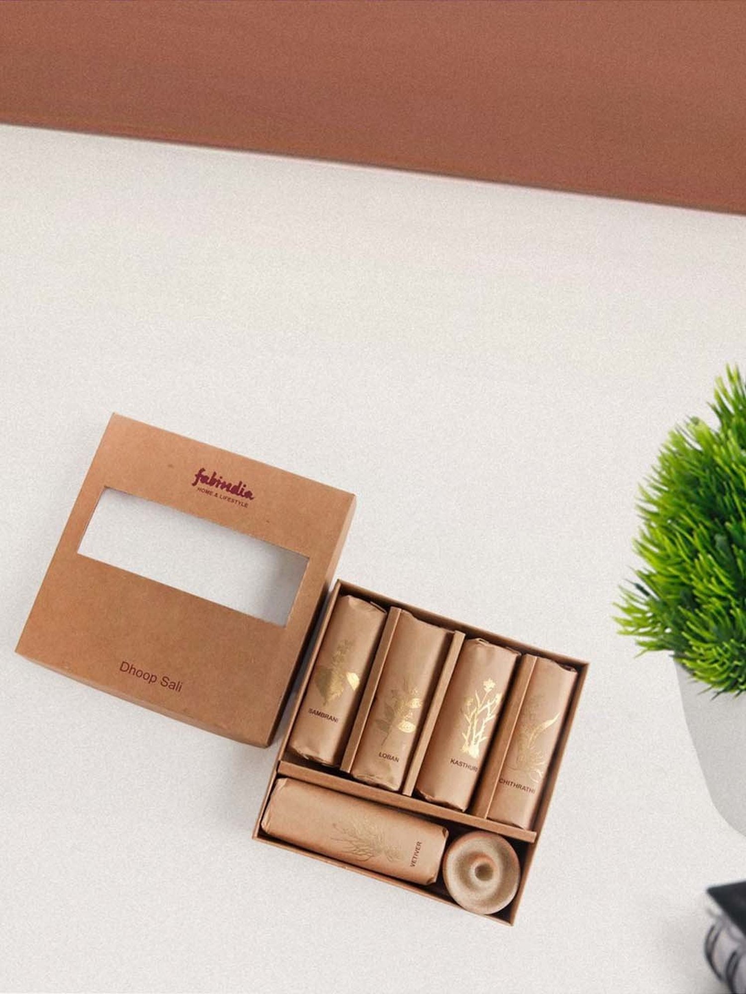 Fabindia Home Standalone Brown Wood Incense Dhoops - Set of 51