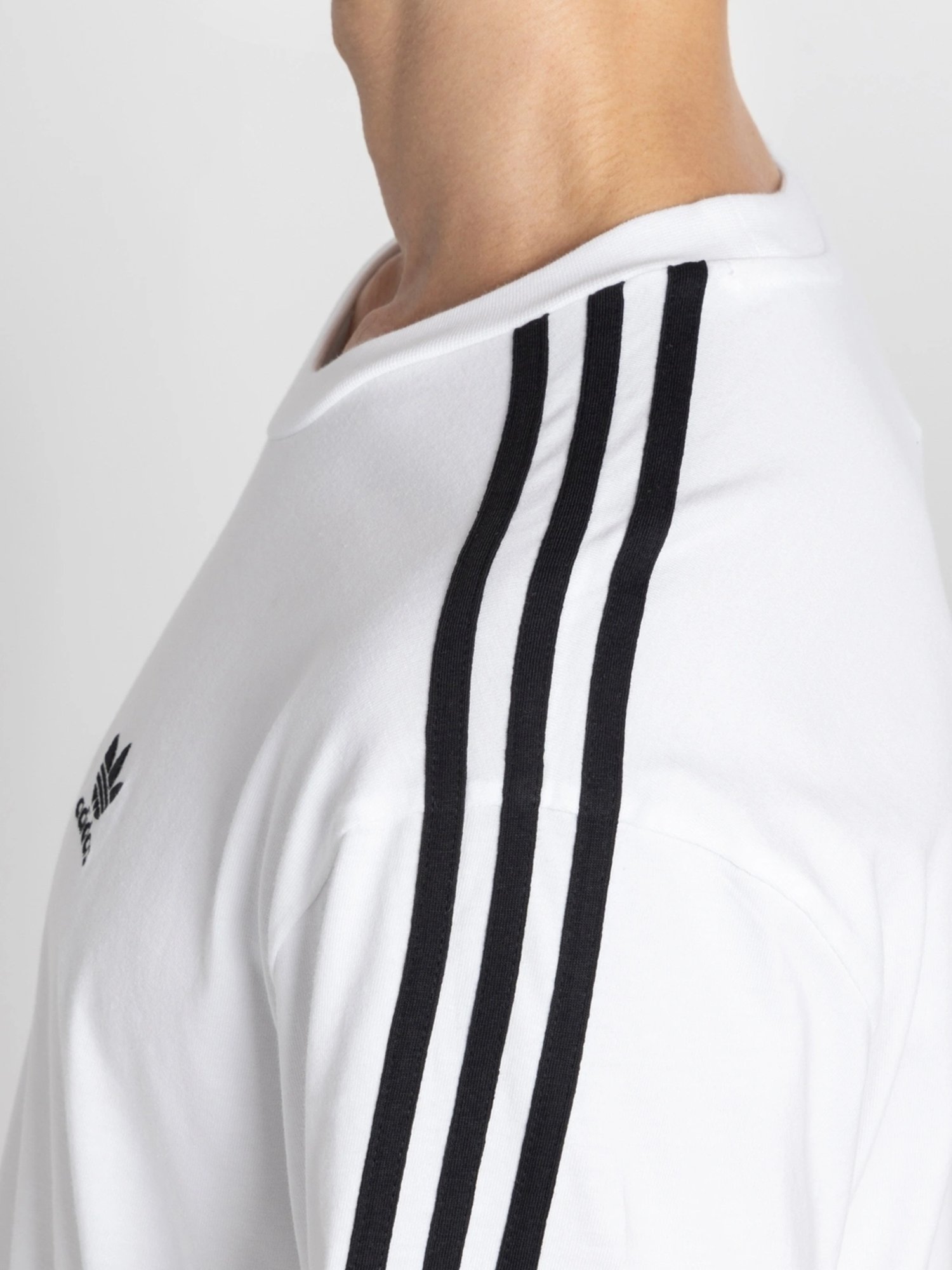 Adidas Originals White Cotton Oversized Logo Printed T-Shirt