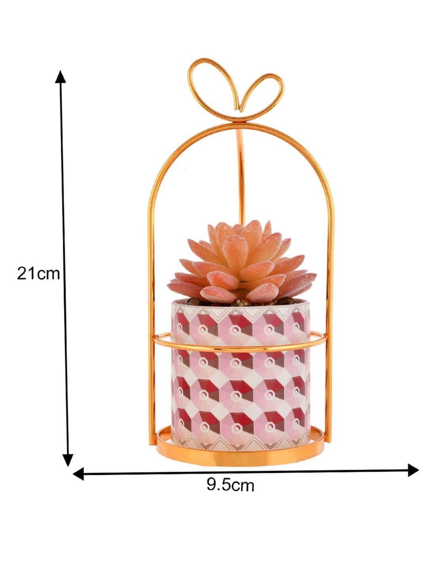 Tayhaa Multicolor Ceramic Artificial Plant With Planter In A Stand