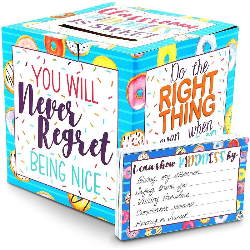 Blue Panda 51 Pieces Classroom Kindness Cards and Ballot Box (8 x 8 In)