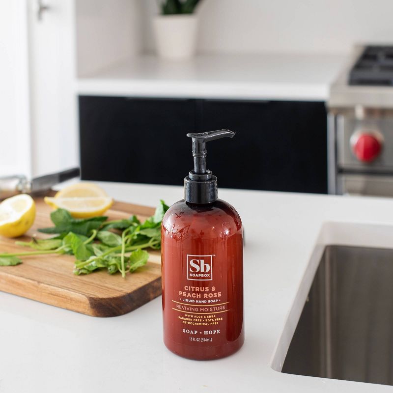 Soapbox Citrus & Peach Rose Reviving Moisture Liquid Hand Soap - 12oz/3pk