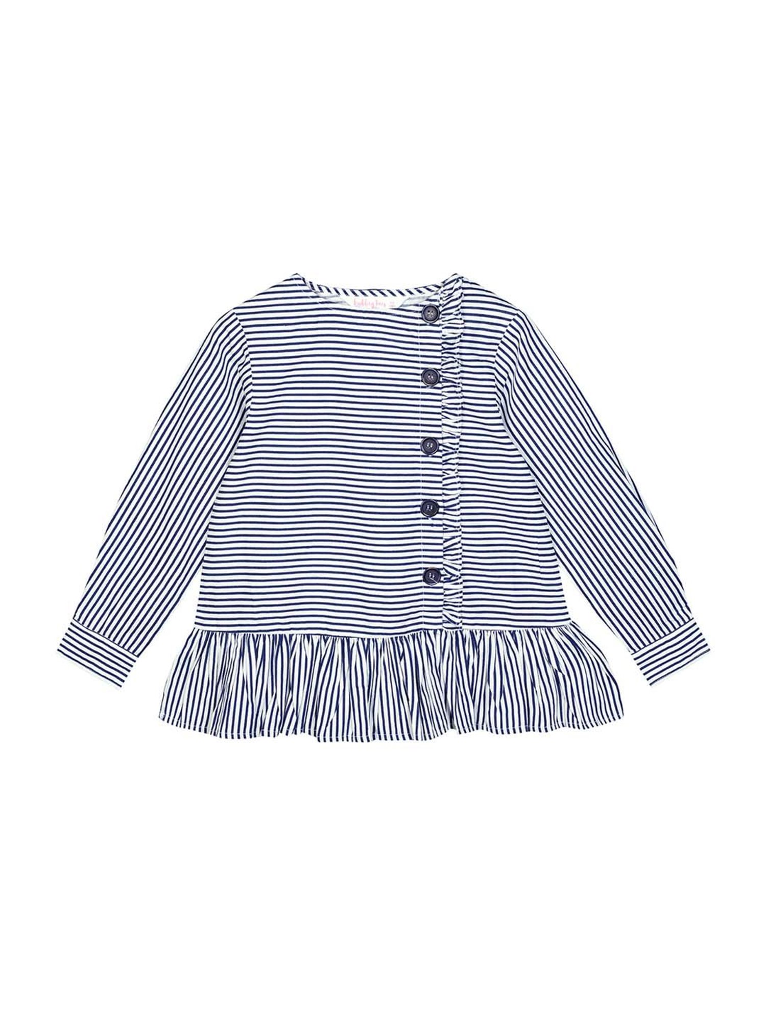 Budding Bees Kids Blue Cotton Striped Dress