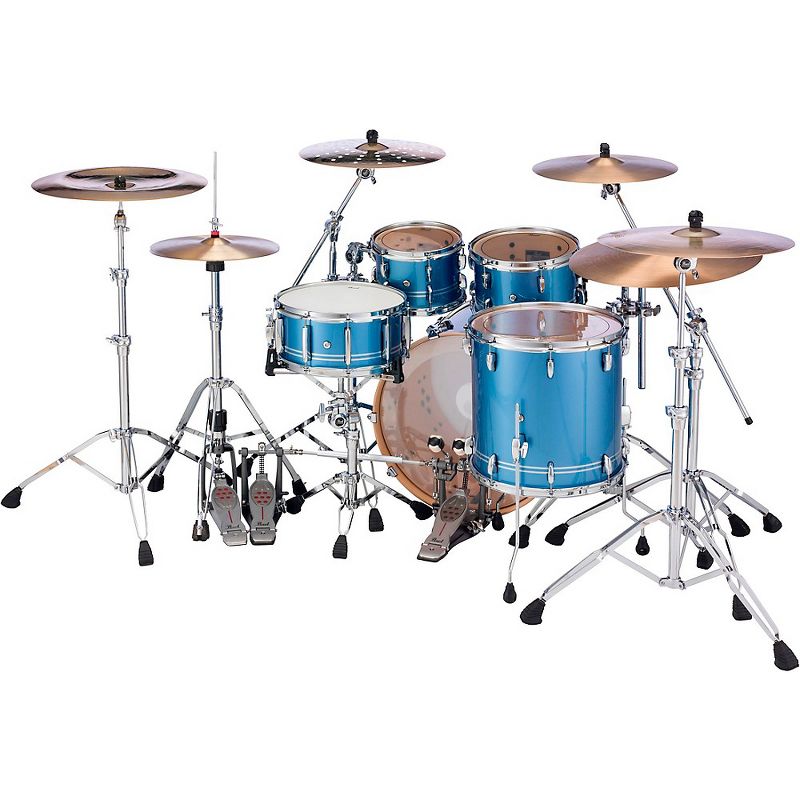 Pearl Masters Maple 4-Piece Shell Pack Chrome Contrail Metallic Lacquer