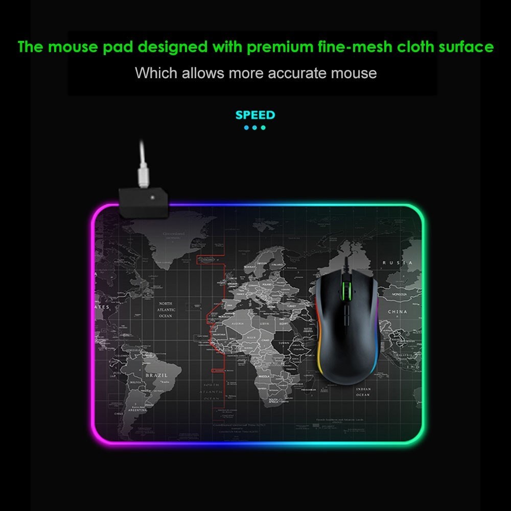 LEDs RGB Mouse Pad 14 Lighting Modes Gaming Extra Large Soft Extended Non Slip Mousepad for PC Laptop