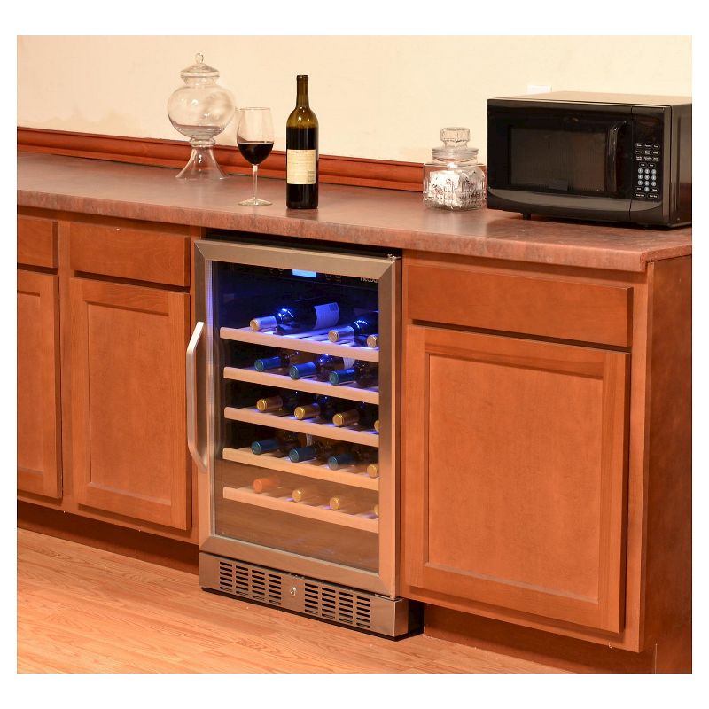 NewAir 52 Bottle Built-In Compressor Wine Cooler - Stainless Steel AWR-520SB