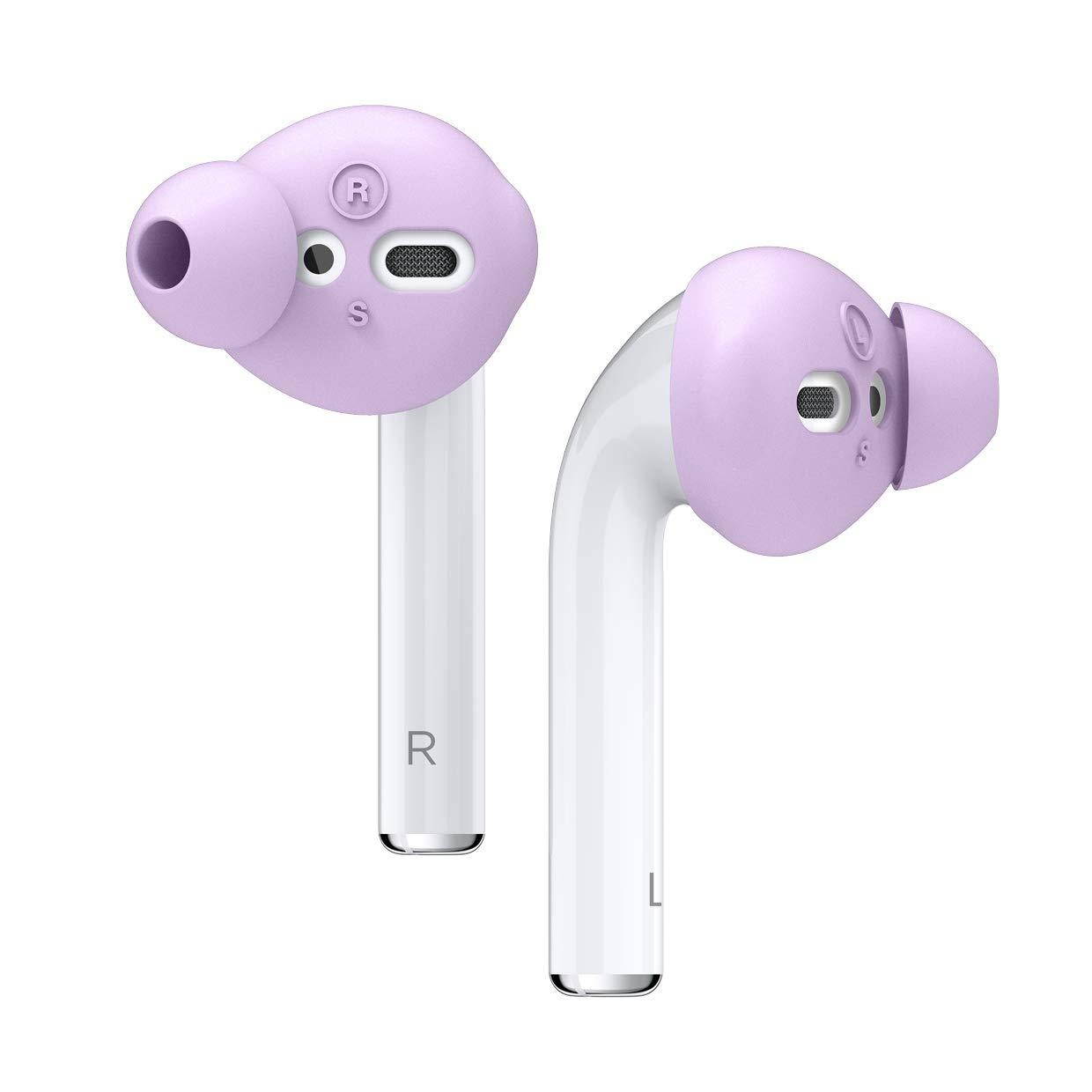 elago Earbuds Cover Designed for Apple AirPods 2 & 1 or EarPods [4 Pairs: 2 Large + 2 Small] (Lavender)