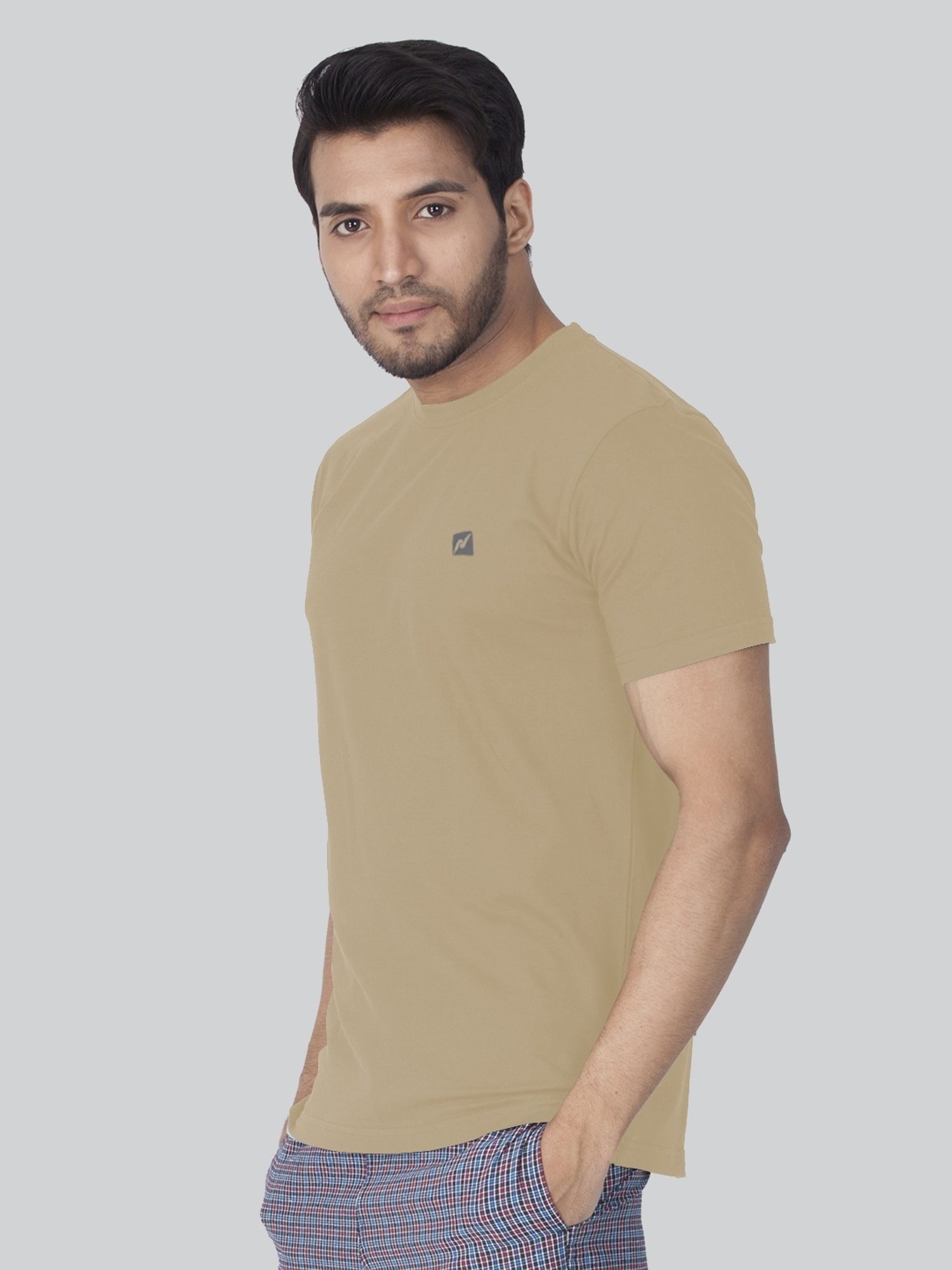 Lux Nitro Tan & Orange Regular Fit T-Shirt Pack of - 2