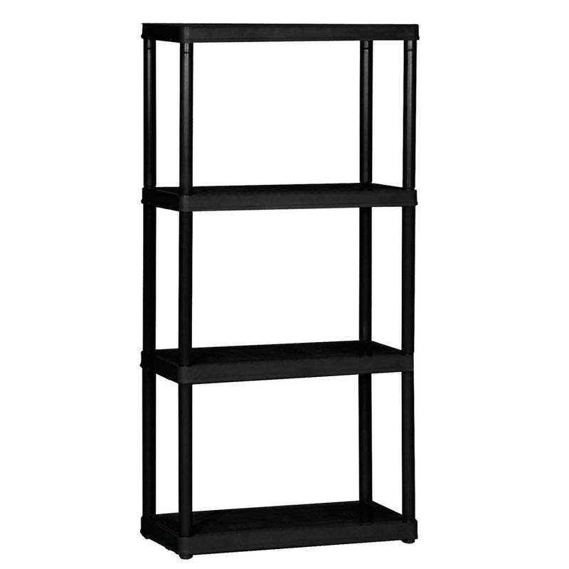 Gracious Living 4 Shelf Tier Light Duty Indoor and Garage Shelf, Black (2 Pack)