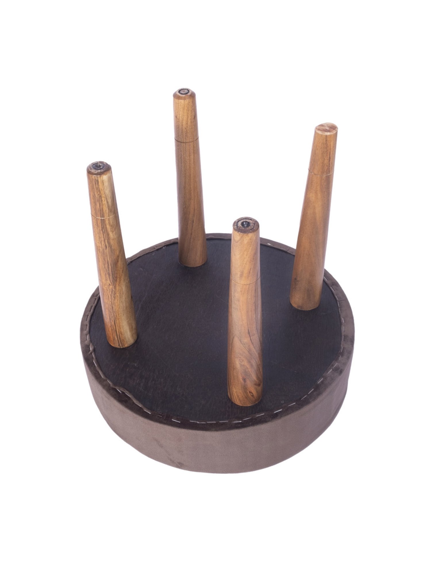 Chumbak Spring Marigold Floral Green Mango Wood Modern Trunk Storage Ottoman