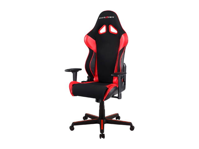 DXRacer Ergonomically Designed Racing Series RAA106 Black and Red Strong Mesh and PU Leather 135-degree Recline High-End Gaming Chair with Neck and Lumbar Support Pillow