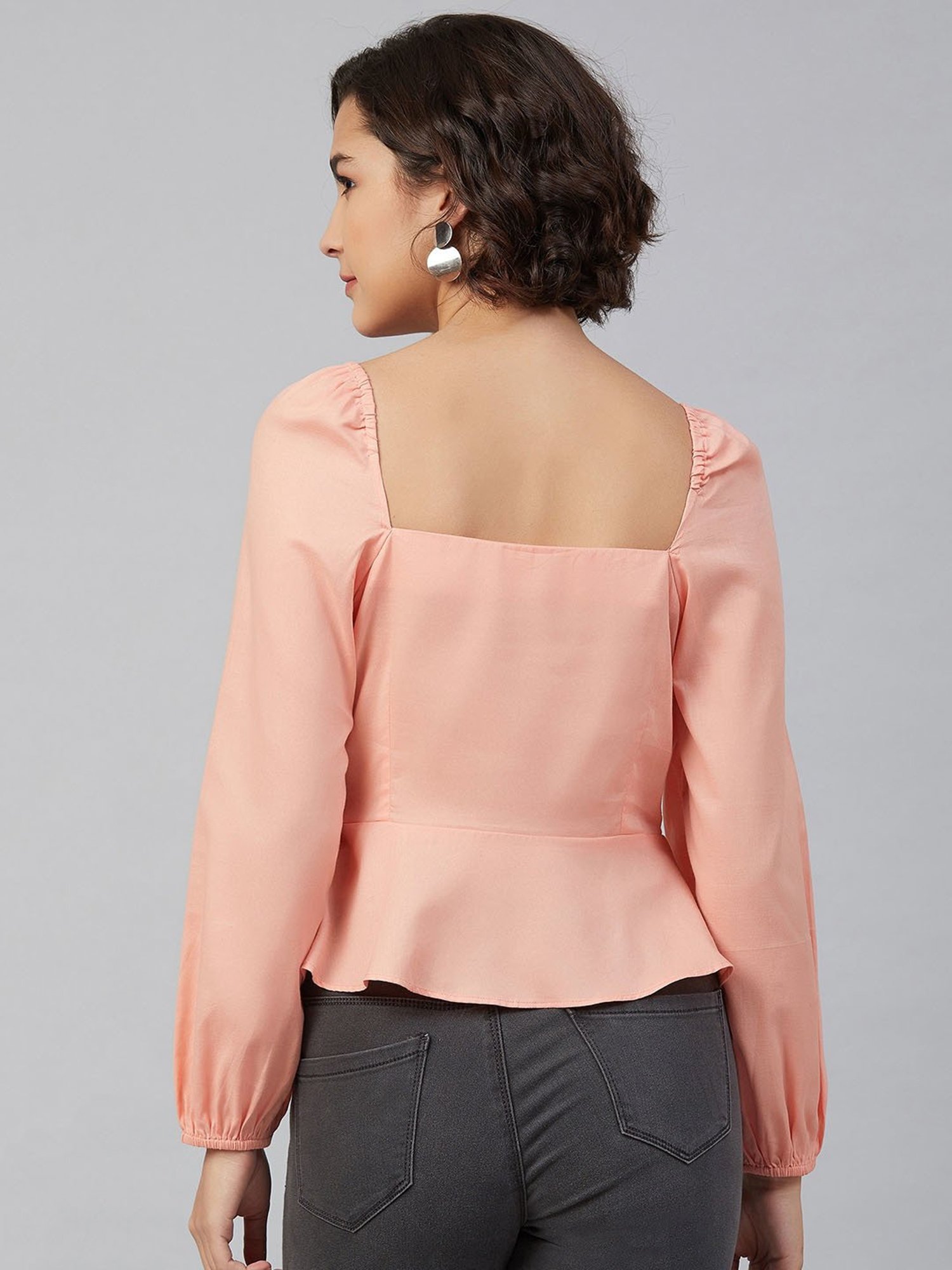 Carlton London Peach Peplum Top