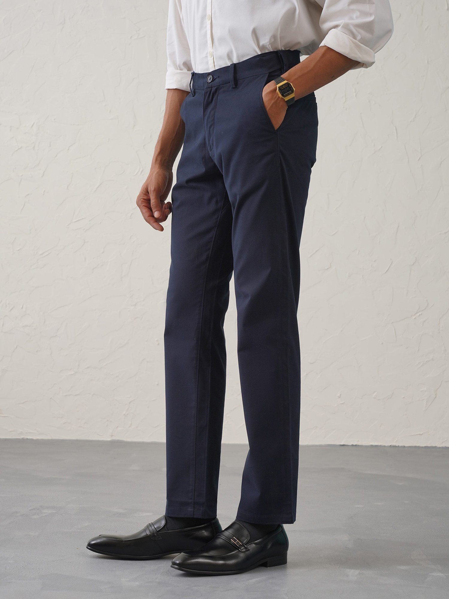 MinusOne Navy Regular Fit Chinos