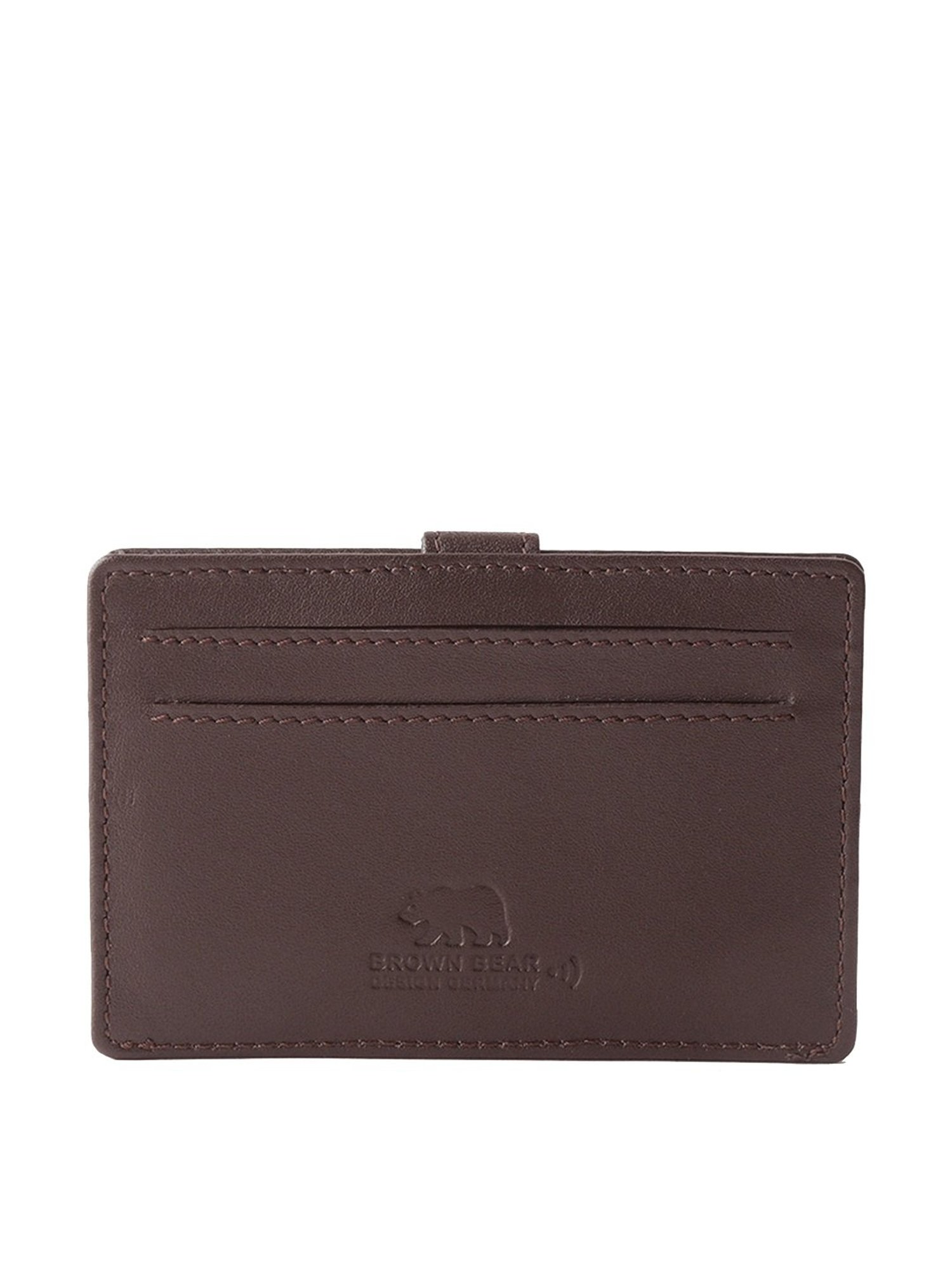 Brown Bear Brown Casual Leather Rfid Card Holder for Men