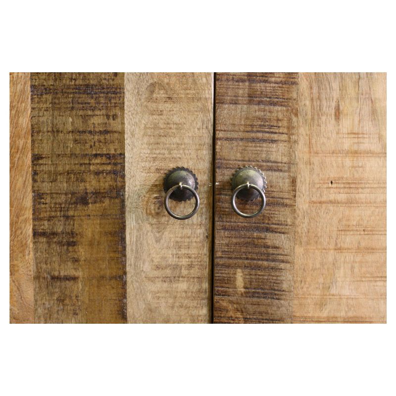 Industrial Sideboard Cabinet 35"x35"x18" Reclaimed Wood & Iron Natural - Timbergirl