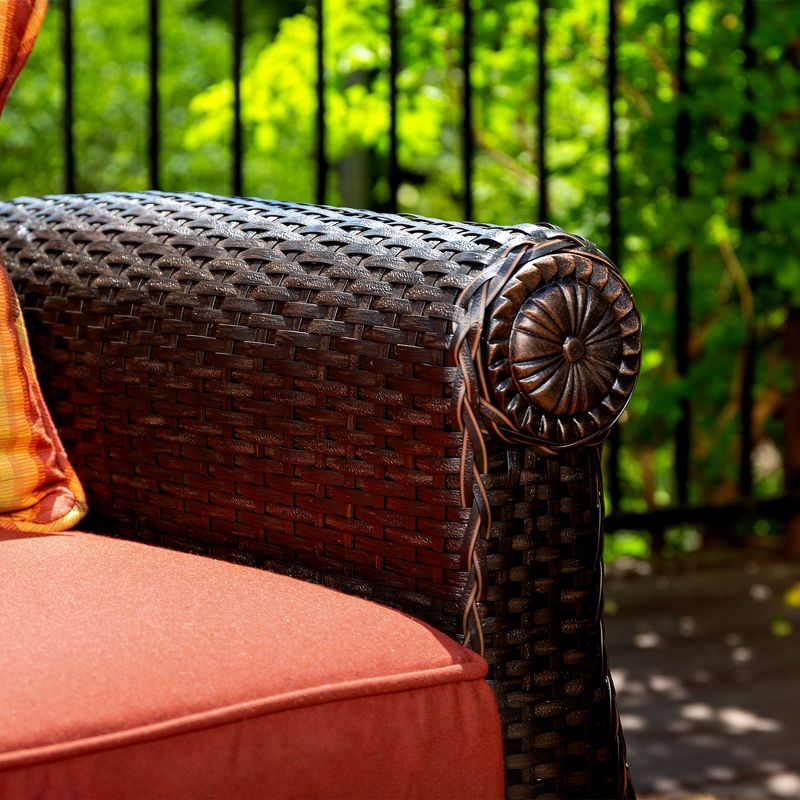 La-Z-Boy Outdoor Breckenridge 1pc Wicker Outdoor Swivel Rocker Set with Sunbrella Meredian Brick Cushion