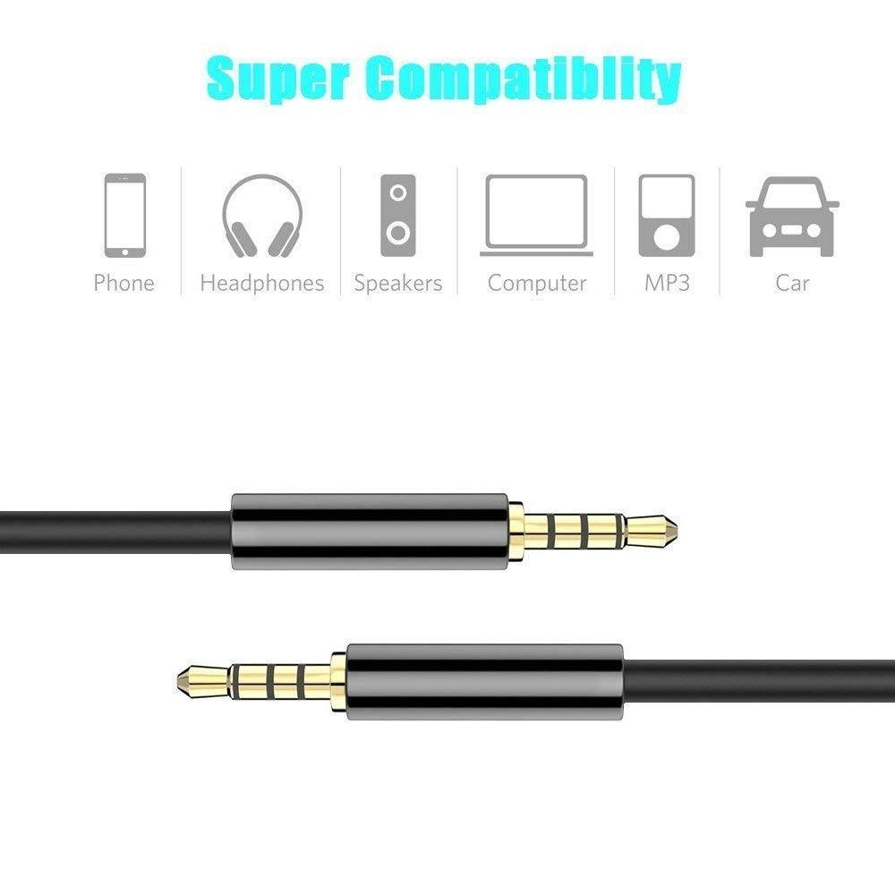 Gold Plated AUX Headphone 3.5mm Cable Male to Male Car Stereo Audio Cord iPhone Samsung