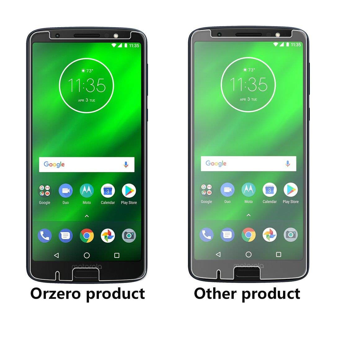 [2 Pack] Orzero for Motorola Moto G6 Plus (not for Moto G6) Tempered Glass Screen Protector, 2.5D Arc Edges 9 Hardness HD Anti-Scratch Bubble-Free [Lifetime Replacement Warranty]
