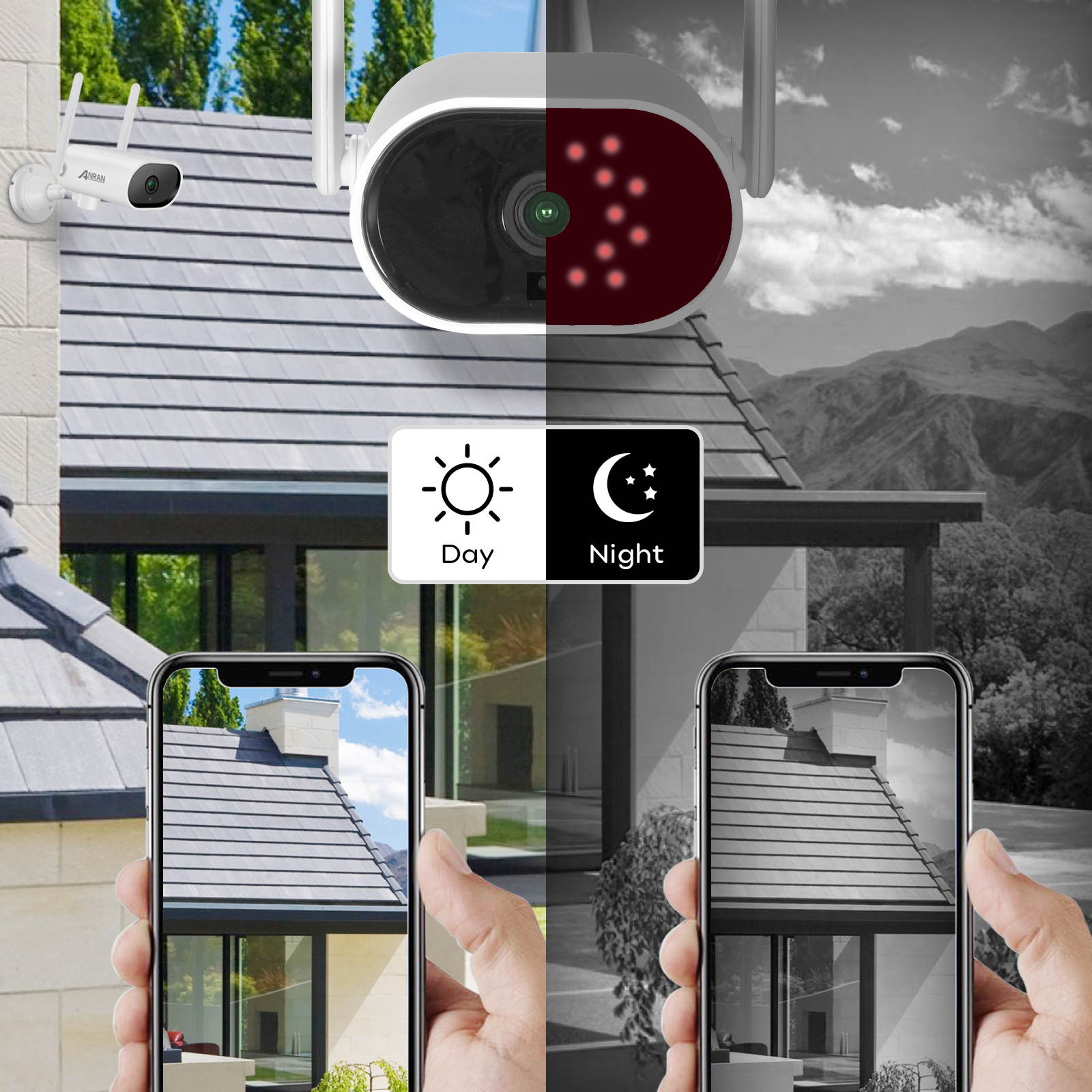 ANRAN 5MP IP Camera Wireless Security CCTV Camera WIFI Two Way Audio Waterproof Night Vision Outdoor