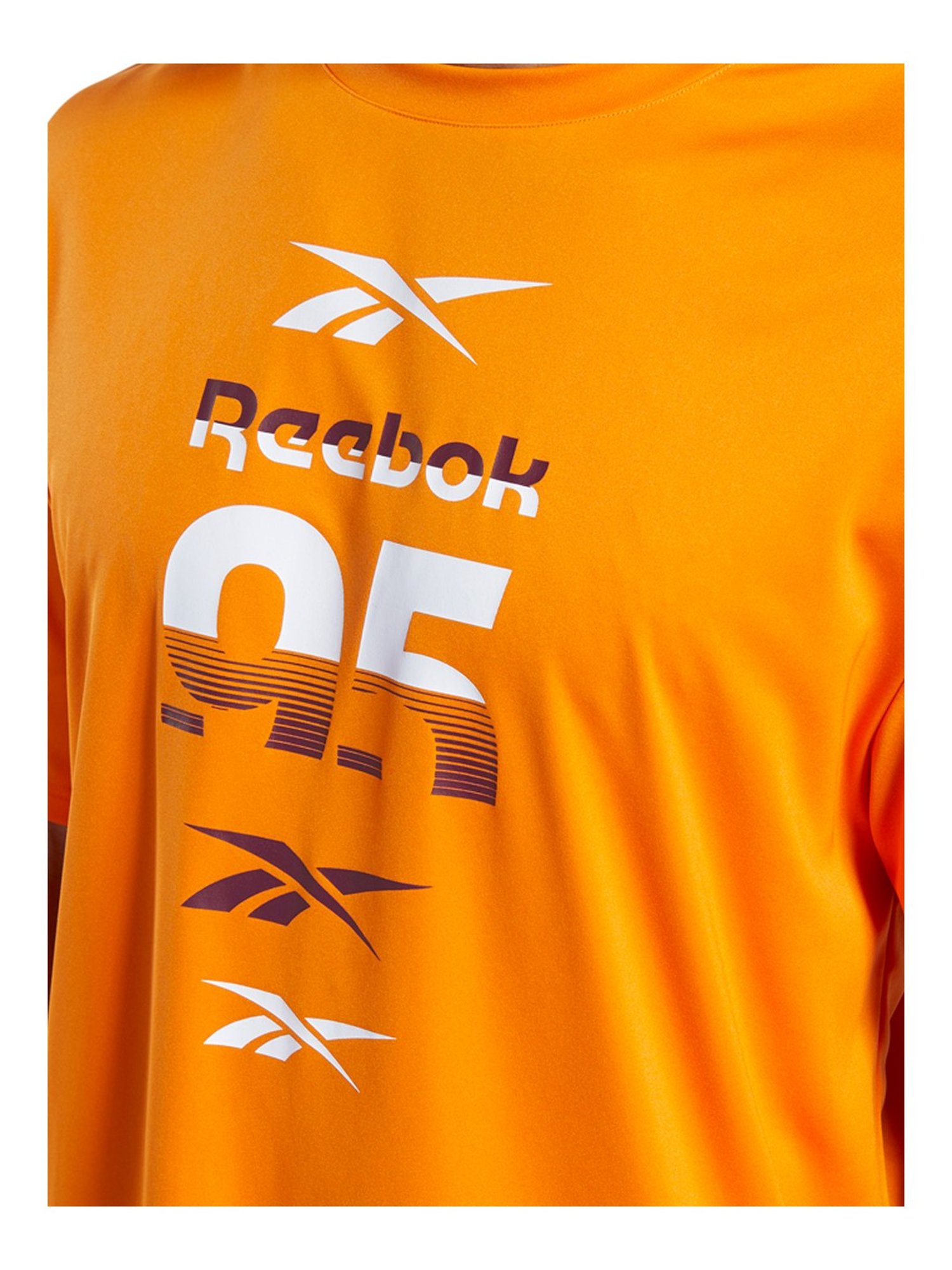 Reebok Orange Relaxed Fit Printed T-Shirt
