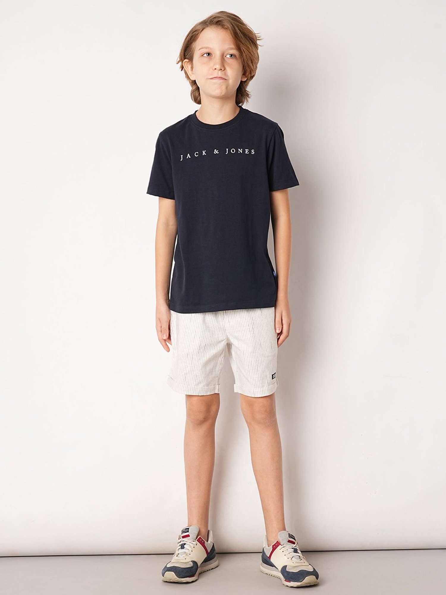 Jack & Jones Junior White Striped Shorts