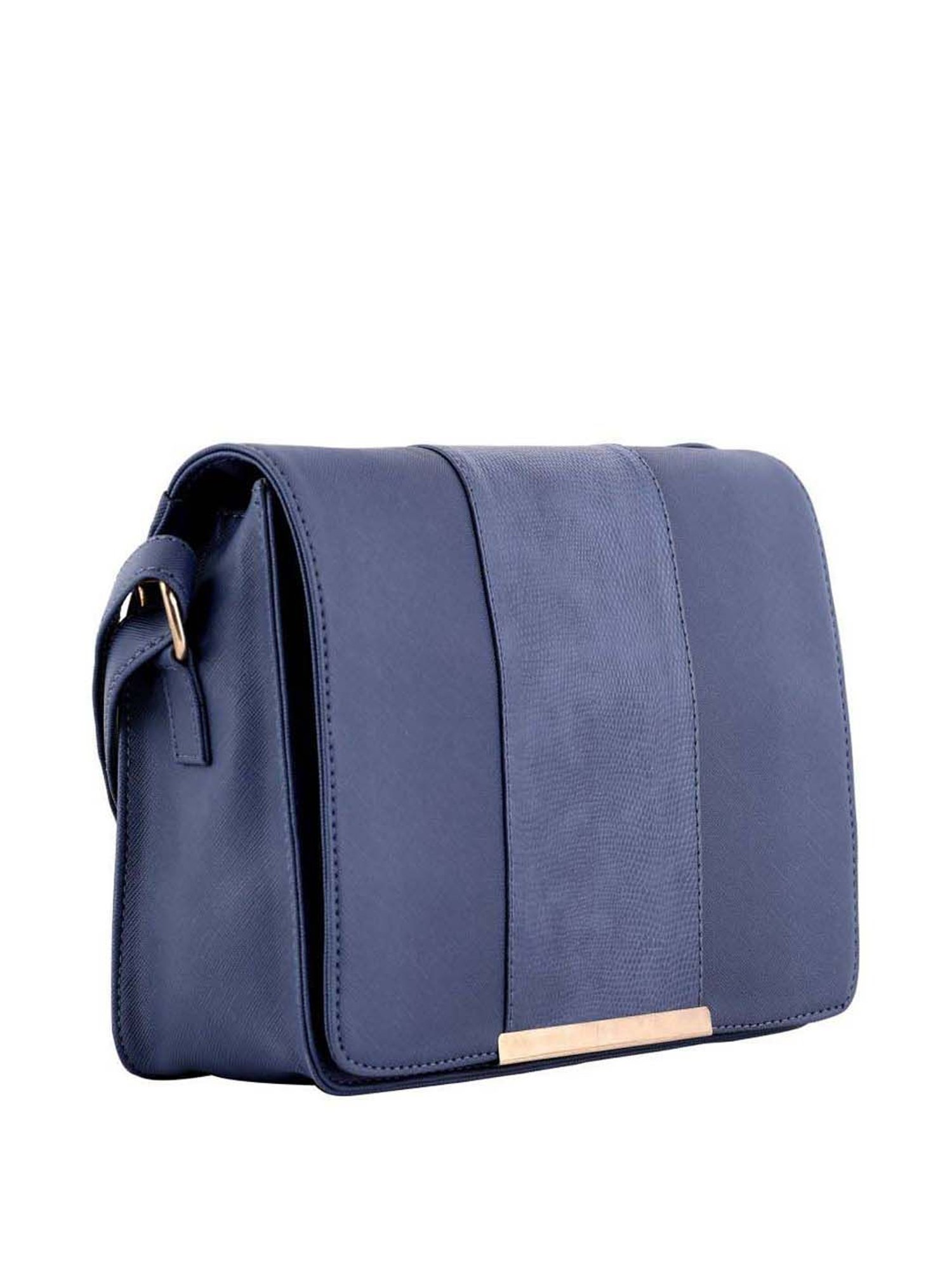 Toteteca Blue Textured Medium Sling Handbag