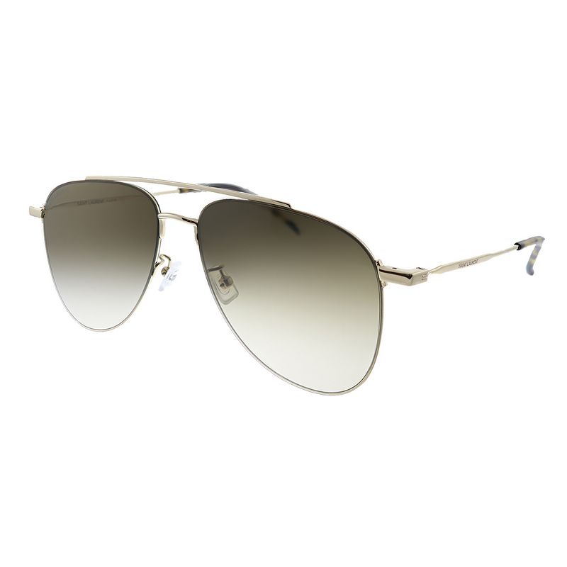 Saint Laurent SL 392 WIRE 001 Unisex Aviator Sunglasses Gold 57mm
