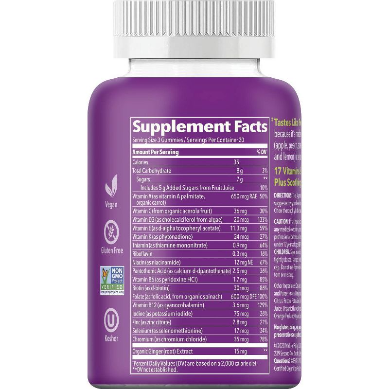 Fruily Organic Prenatal Multivitamin Real Fruit Gummy - 60ct