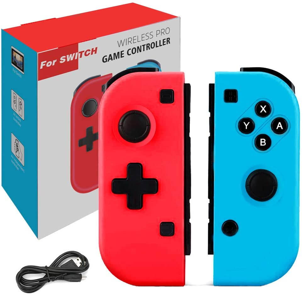Wireless Controllers for Nintendo Switch, Game Controller Gamepad Joypad Joystick Switch Controller Compatible with Nintendo Switch/Switch Lite - Red and Blue