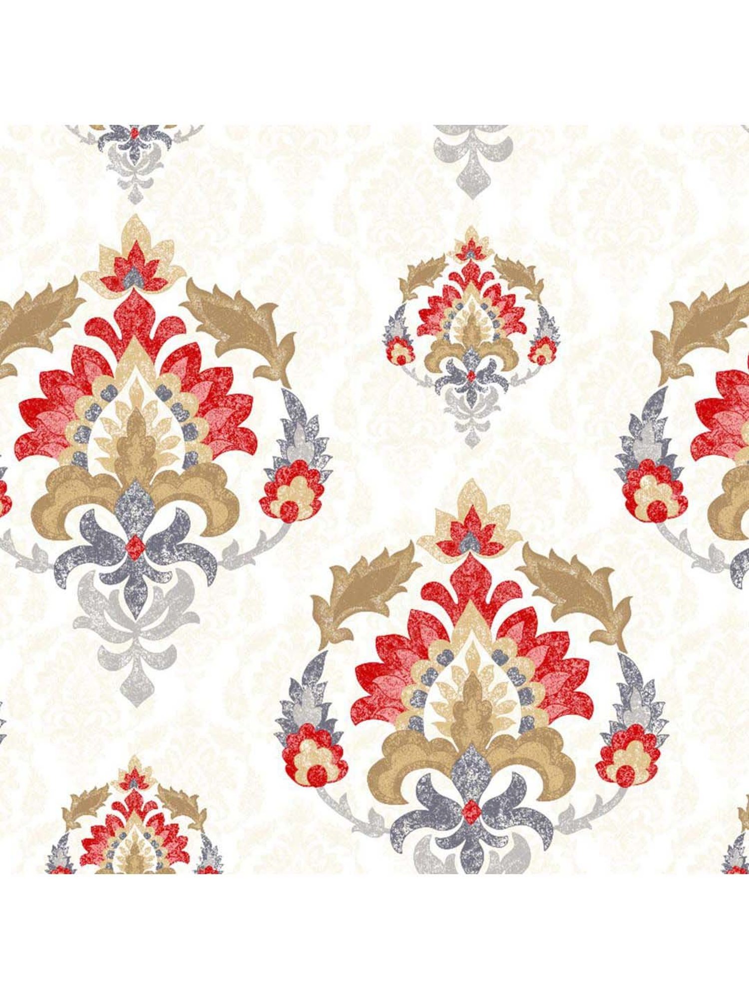 Spaces Atrium Red & Off White Cotton 144 TC Bed Sheet Set