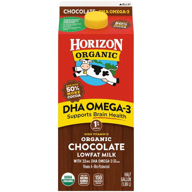 Horizon Organic 1% Chocolate Milk with DHA Omega-3 - 0.5gal