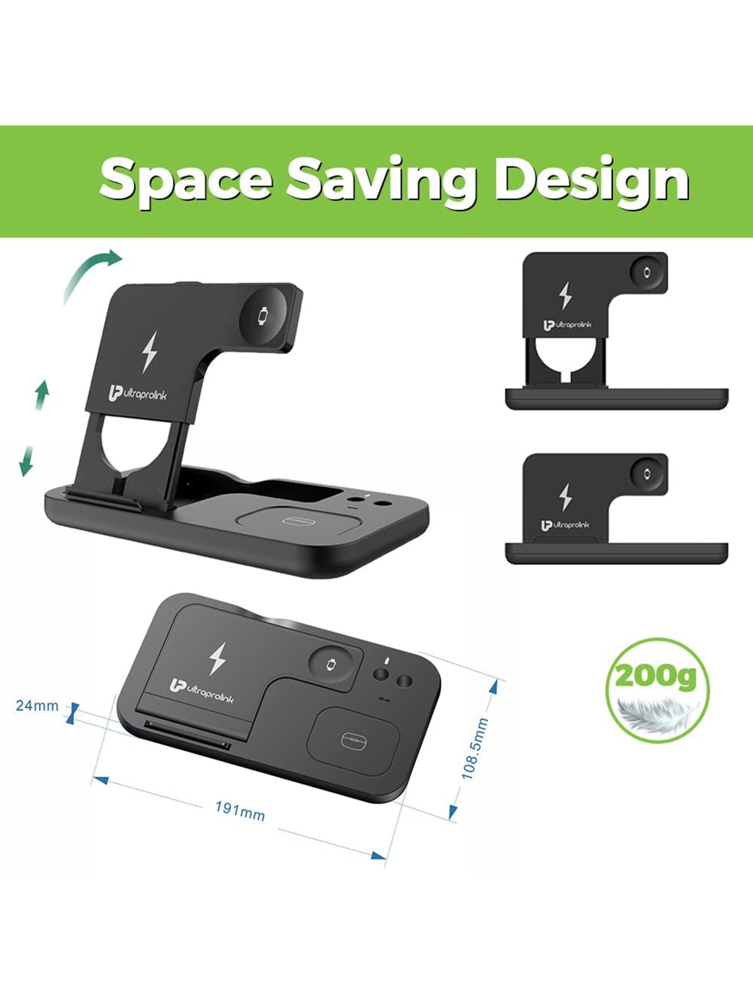 ULTRAPROLINK Vylis15 UM1006N 15W 4-in-1 Wireless Charging Dock (Black)