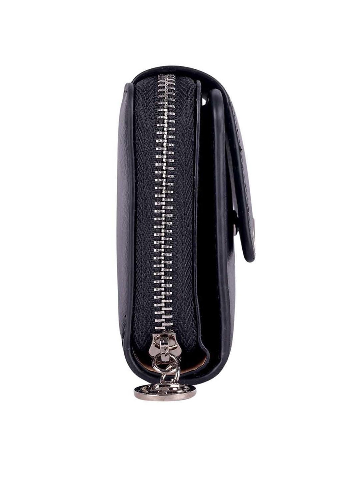 Lino Perros Black Solid Bi-Fold Wallet for Women