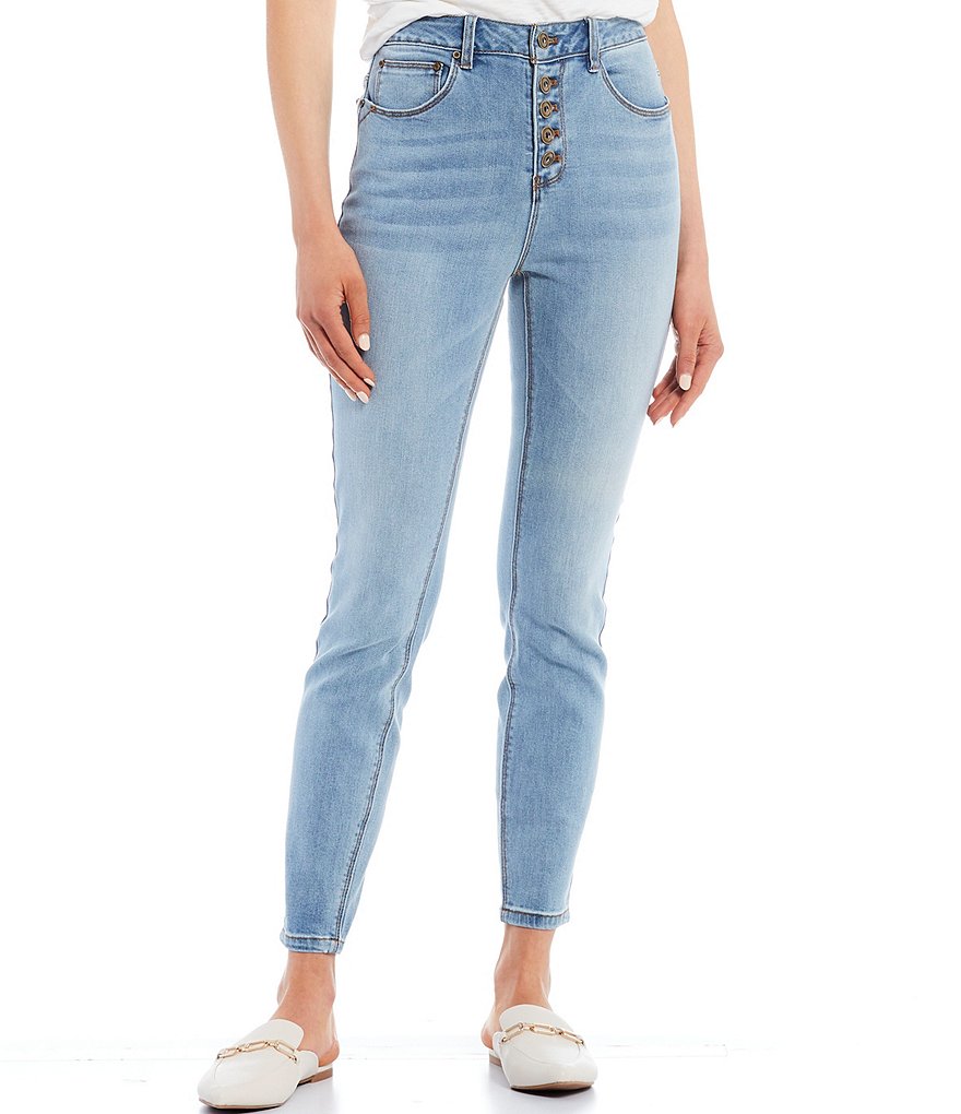 A Loves A Button Up Skinny Denim Jeans