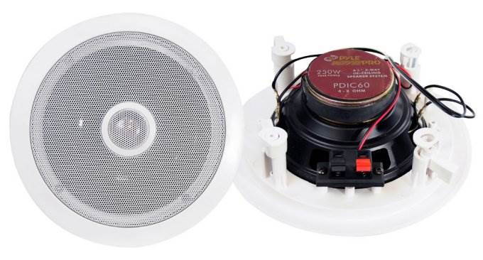 Pyle PDIC6 6.5-Inch 250W Round Wall/Ceiling Home Speakers (Pair)