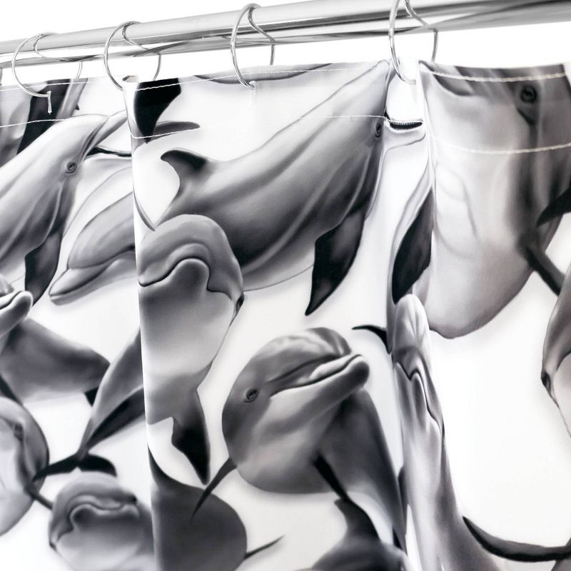 All Over Dolphin Shower Curtain Black - Allure Home Creations