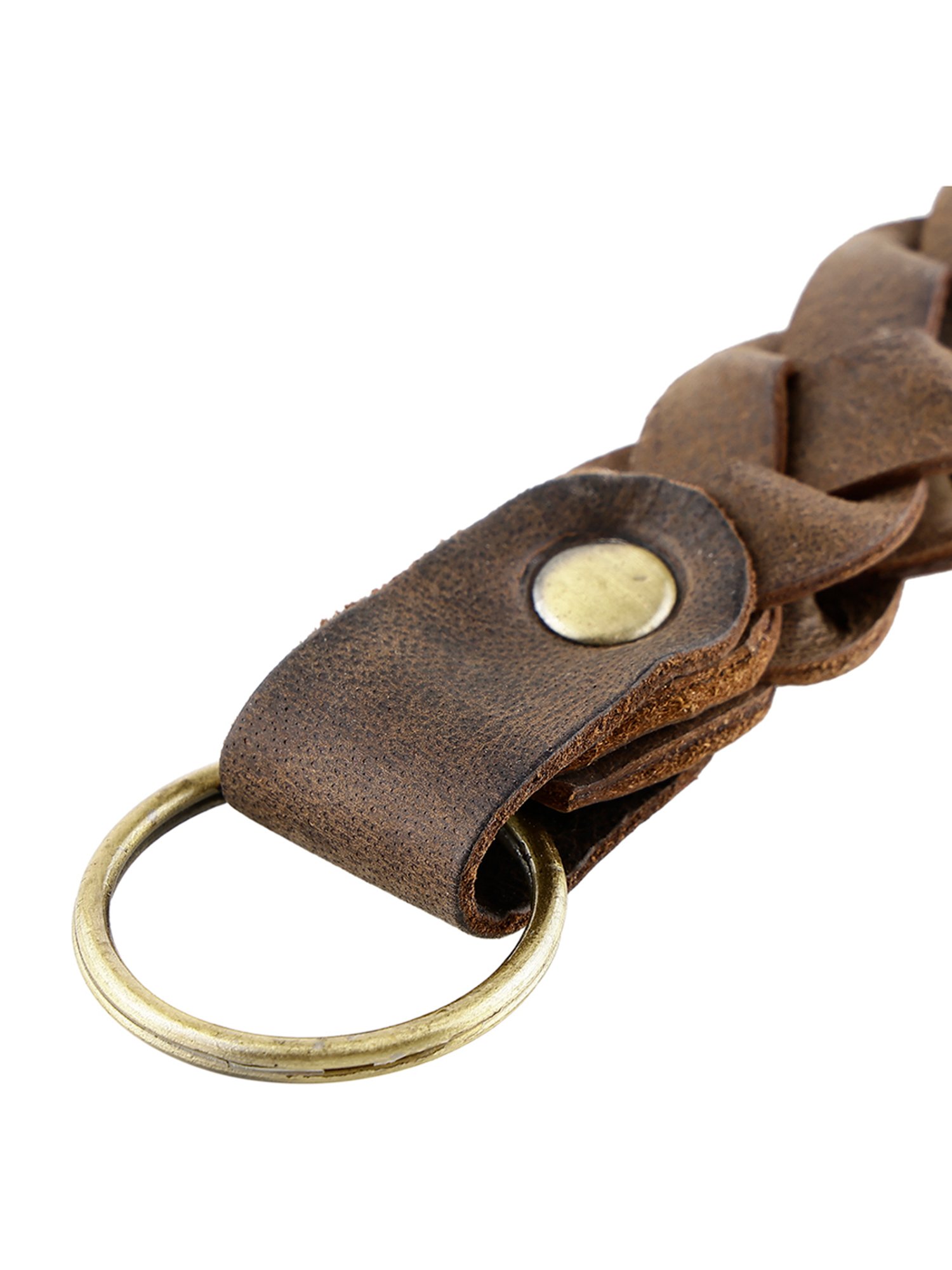 SASSORA Sliver Leather Keychain Key Ring Holders Anniversary Gift, Birthday Gift - Pack of 2