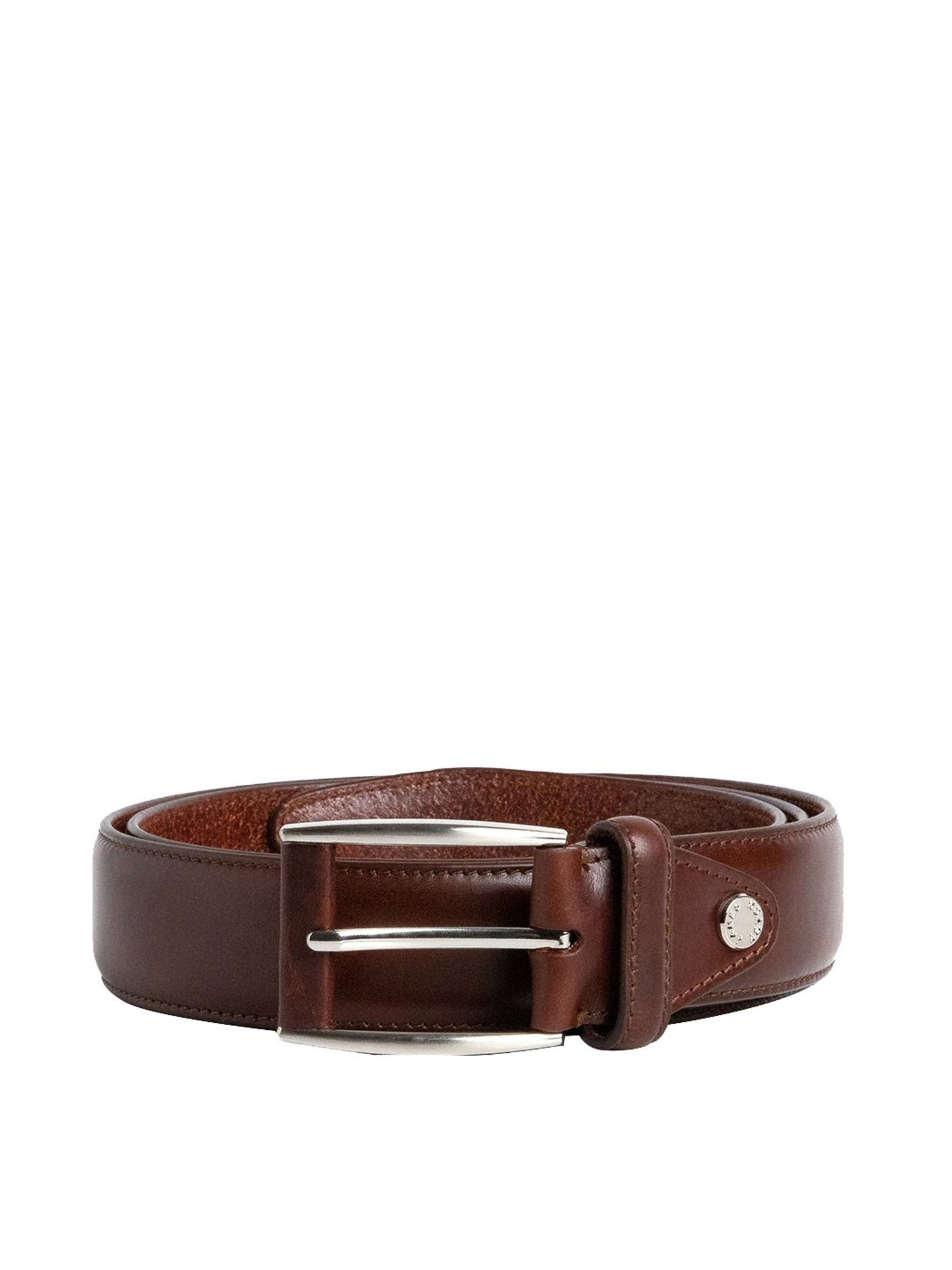 James Aston Brown Leather Waist Belt for Men